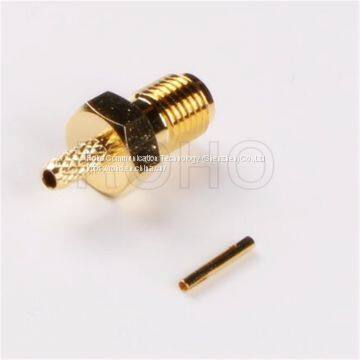 Gold Plated Straight SMA RF Coaxial Connector for RG6 Cable