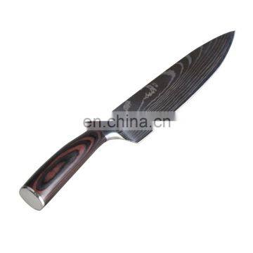Laser Damascus Pattern Stainless Steel Kitchen Chef Knife photo-2