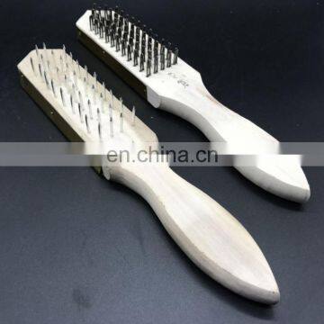 Customized white high quality cleaning wooden handle wire brush