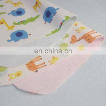 3-Layers Printed Flannel+TPU+Bamboo Terry Bonded Fleece Fabric for Baby Diaper