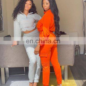 Wholesale Fashion Women Clothing Custom Logo Knit Crop Top and Joggers Pants Two Piece Set photo-3