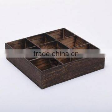 Custom Logo 9 Compartment Wooden Storage Crates