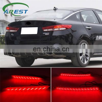 2Pcs For kia Optima K5 2016 2017 Rear Bumper Reflector Light With turn signal light LED Parking Warning lamp Tail Brake light