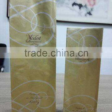 side gusset matte bag with valve for coffee bean/powder packaging