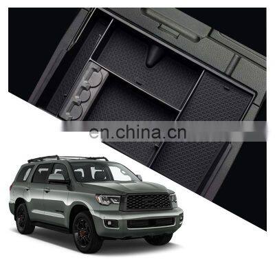 Interior Accessories Parts Silicone Armrest Rest Storage Box Center Control Console Organizer Tray For Toyota Sequoia 2008-2021