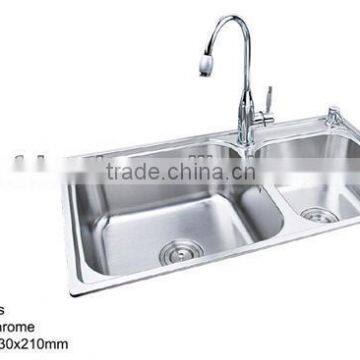 Undermount Kitchen Equipment Stainless Steel Double Bowl Deep Kitchen Sink