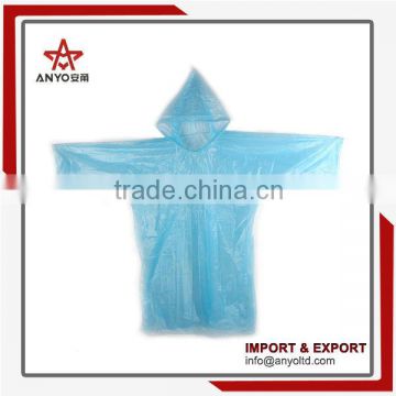 Hot sell high quality new arrival pe clear disposable rain poncho