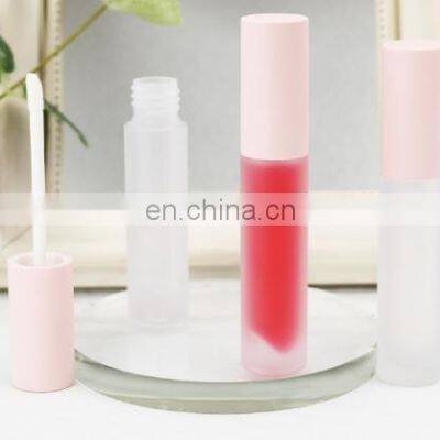 custom cosmetic makeup packaging pink color lipgloss container with brush empty lipgloss