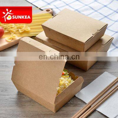Disposable paper lunch food box packing