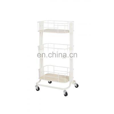 Nordic Shelf Storage Trolley 3 Tier Shelf and Cart With Four Wheels