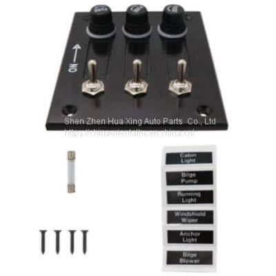 3P Bakelite Toggle Switch Panel With Fuses Panel Mount Toggle Switch for Car Boat RV Marine