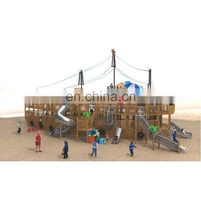 Amusement Park Customized Cheap Fiberglass Kids FRP Slide Wooden Outdoor Stainless Steel Playground