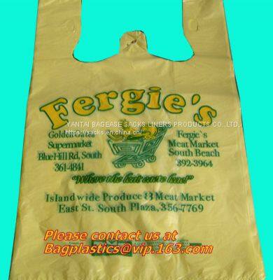 Supermarket Bio-Degradable Compostable T Shirt Bags Thank You Tote Perfect For Business. Best Bulk, Heavy Duty photo-2