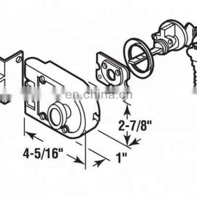 Замок Jimmy Proof Style Inter Locking Surface Mounted Deadbolt с одинарным латунным цилиндром photo-5
