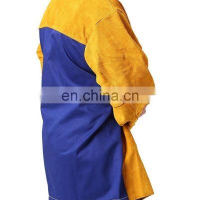 Leather Welding Aprons Welding Flame Retardant Clothing FR Cow Split Leather Welding Jackets photo-3