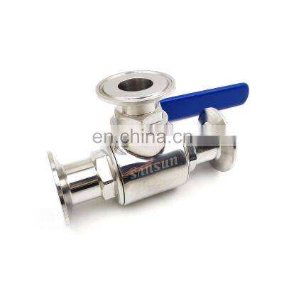 Sanitary Stainless Steel 316 Tri Clamp 3 Way Economical Ball Valve