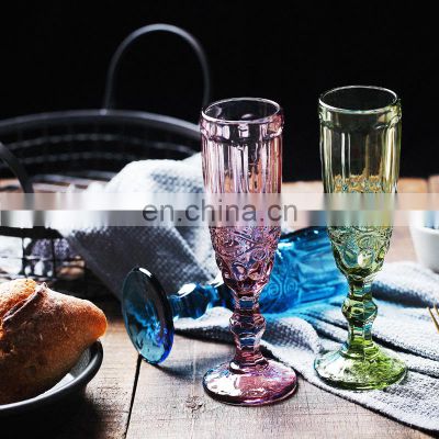 Vintage 150Ml Blue Wine Glass Calice Green Red Grey Clear Rhombus Diamond Glass Shot Champagne Glass Wine Glasses For Glassware