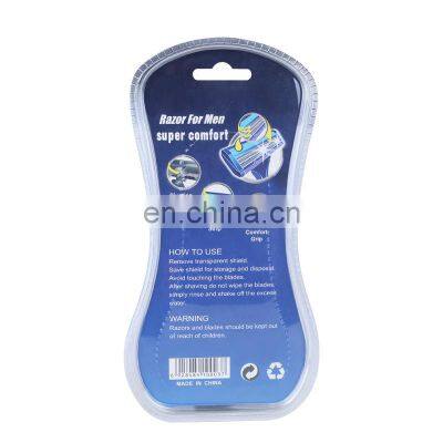 1 Handle and 4 Refill Cartridges Disposable Shaving Razor For Men Triple Blades Stainless Steel Razor Beard Shaver KL3-03
