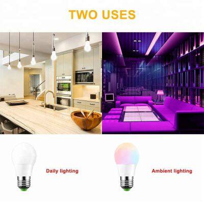 Indoor Decoration Remote Control 5W E27 RGB SMD LED Smart Light Bulbs LED Bulb Light photo-5
