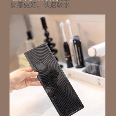 New Engraved Diatomite Stone Faucet Mat Set For Kitchen,Bathroom Sink photo-2