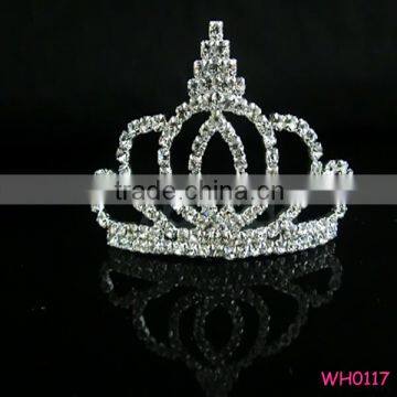 New style crystal full round crown tiara wholesale small kids crown big peagent hair accessories