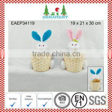 Easter plush bunny basket for easter egg decoration