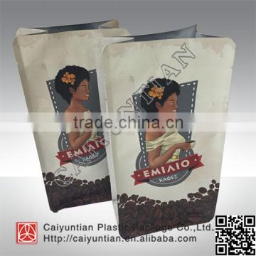 Flat bottom matte coating with foil coffee packing bag