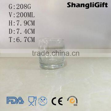 200ml Clear Round Water Cup Set Glass Drinking Water Glass