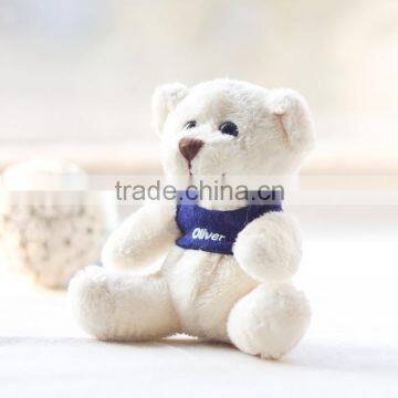 Cheap Plush Toy Couple Bears 11cm Tall Wearing Clothes/Soft Bear Toy in White or Brown/Stuffed Toy Bear of Promotional Gift photo-2
