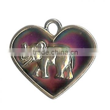 silver heart pendant animal Elephant jewelry wholesale elephant heart Heart Elephant Charm Necklace