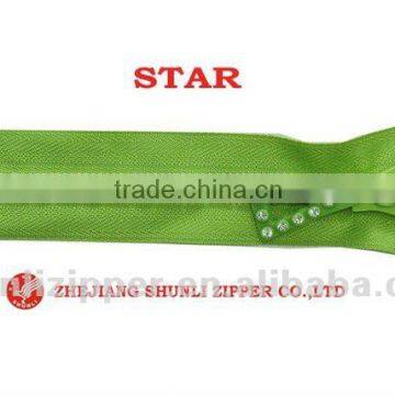 No.3 Rhinestone Zipper Long Chain
