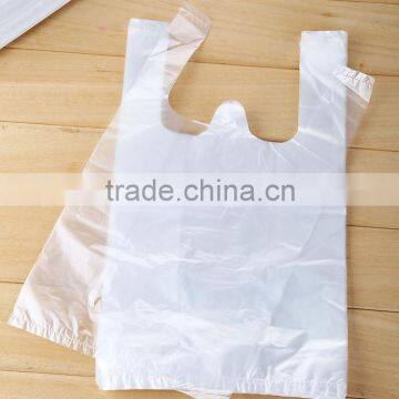 Best selling disposable clear plastic bag with handle/Clear HDPE disposable takeout packing bags