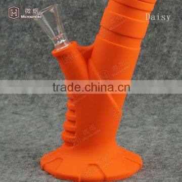 Competitive price silicone rubber water pipe with glass stem and bowl slid water pipe for smoking