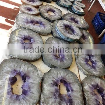 Amethyst geode slices