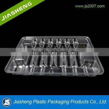 Dongguan supply clear PET plastic medical packaging tray for medicine bottle