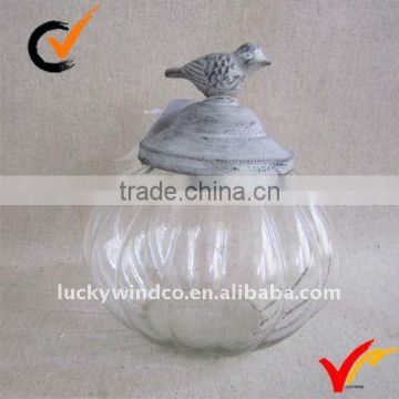 decorative glass jars with metal cover