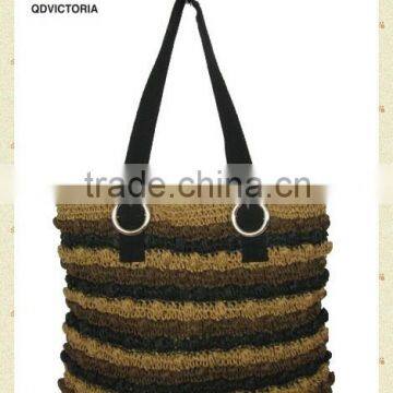 Ladies' Fashion Paper Straw Crochet Handbag