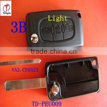 Tongda 3 buttons with VA2 Blade flip key shell for Peugeot 407