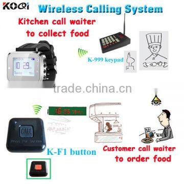 Calling Waiter For Service Restaurant Wireless Equipment K-999 K-300PLUS K-F1 With Wrist Watch