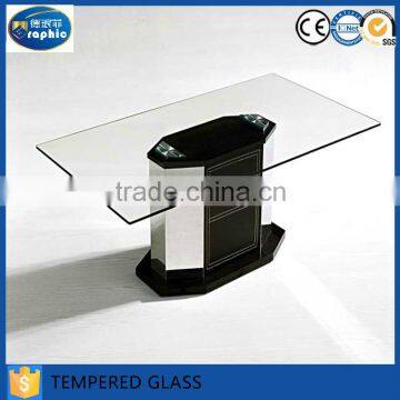 Customized size clear tempered cut glass for coffee table top