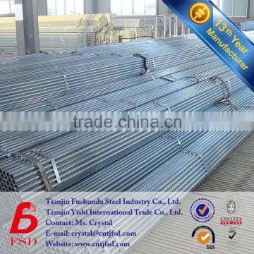 tianjin steel pipe factory,pre galvanized steel pipe round section