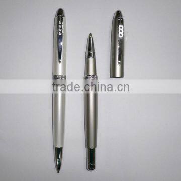 Hot selling metal ballpoint pen with Engraving middle ring