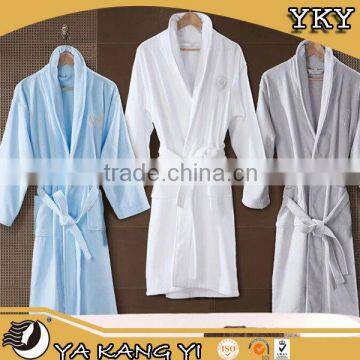 Luxury White Embroidery Hooded Microfiber Bathrobe