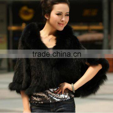 2016 popular short high quality kintted mink fur coat