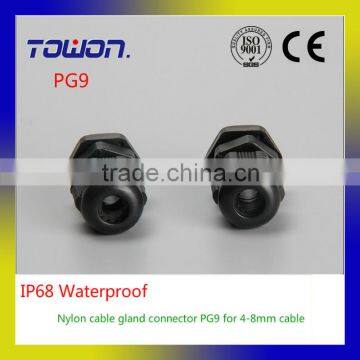 Hot Sale IP68 Waterproof Nylon Plastic White Cable Gland Connector PG9 for 4-8mm Water Joint