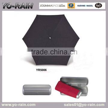 5 Folding Mini Umbrella in EVA Case, Rain and Sun Portable Tiny Umbrella