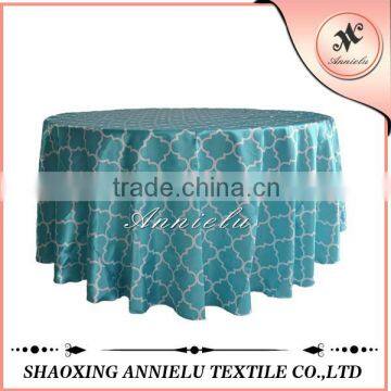 Fancy satin printed table linens wedding round