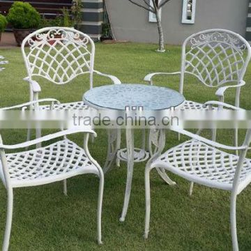 outdoor cast aluminum table and chair