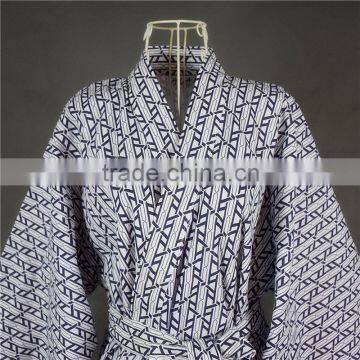 Cool Traditional Japanese Male Kimono Men's Robe Yukata 100% Cotton Men's Bath Robe Kimono Sleepwear With Belt photo-2