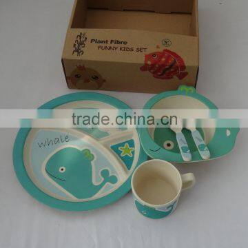 Newest Biodegradable & Eco-friendly kids dinnerware set- Whale design